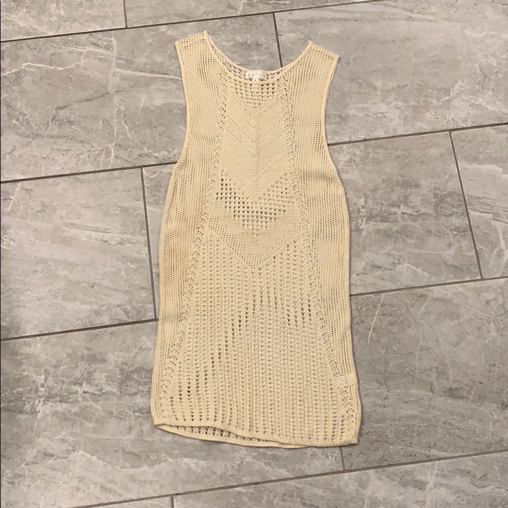 Crocheted cream tank top size medium